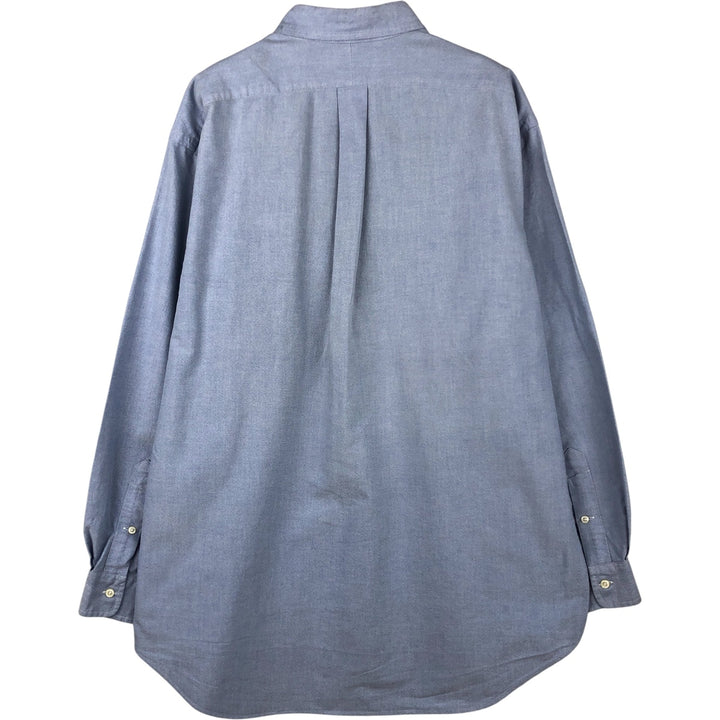 Ralph Lauren YARMOUTH long sleeve button down shirt, men's XL size cotton Blue type light blue Vintage Second Hand