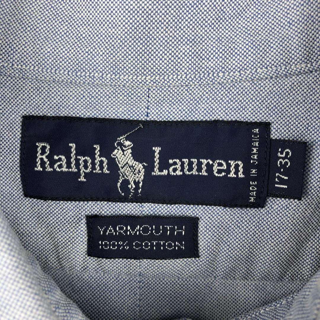 Ralph Lauren YARMOUTH long sleeve button down shirt, men's XL size cotton Blue type light blue Vintage Second Hand
