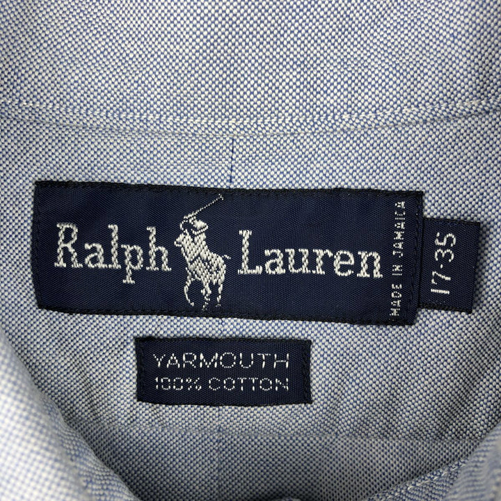 Ralph Lauren YARMOUTH long sleeve button down shirt, men's XL size cotton Blue type light blue Vintage Second Hand