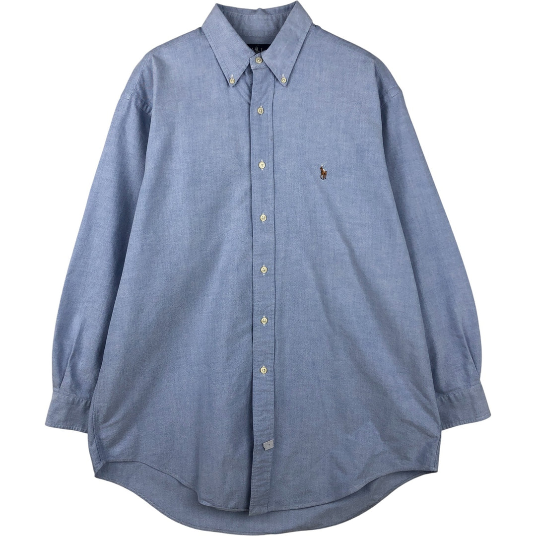 Ralph Lauren YARMOUTH long sleeve button down shirt, men's size L cotton Blue type light blue Vintage Second Hand