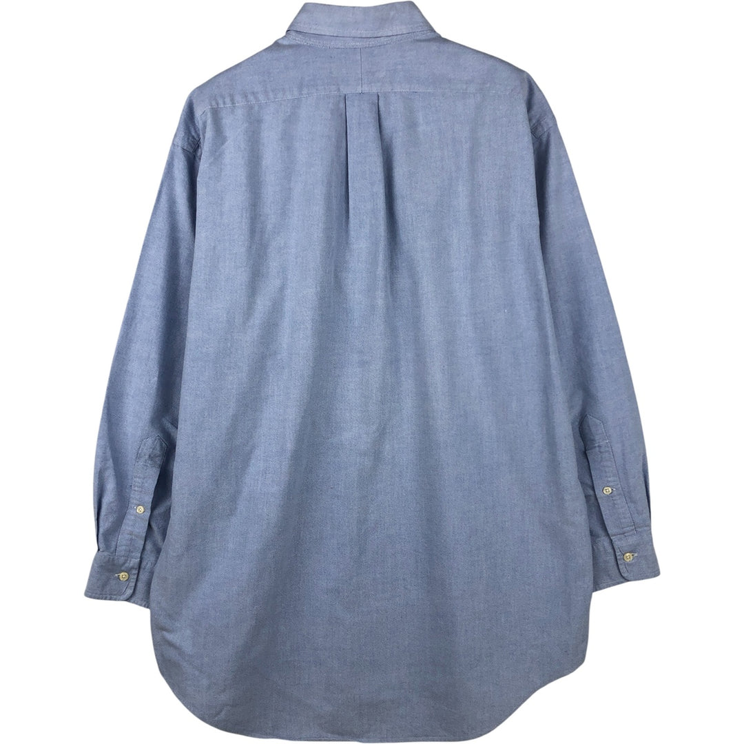 Ralph Lauren YARMOUTH long sleeve button down shirt, men's size L cotton Blue type light blue Vintage Second Hand