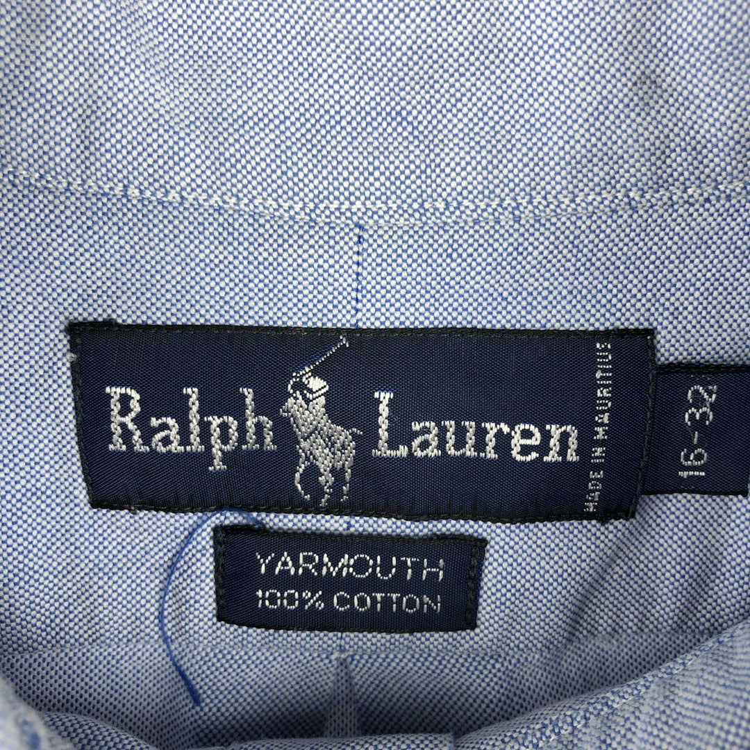 Ralph Lauren YARMOUTH long sleeve button down shirt, men's size L cotton Blue type light blue Vintage Second Hand