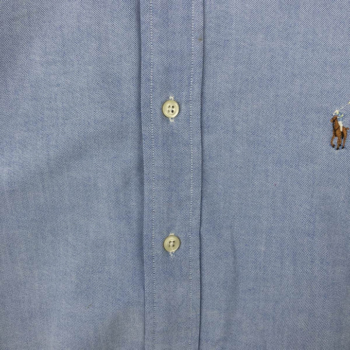 Ralph Lauren YARMOUTH long sleeve button down shirt, men's size L cotton Blue type light blue Vintage Second Hand