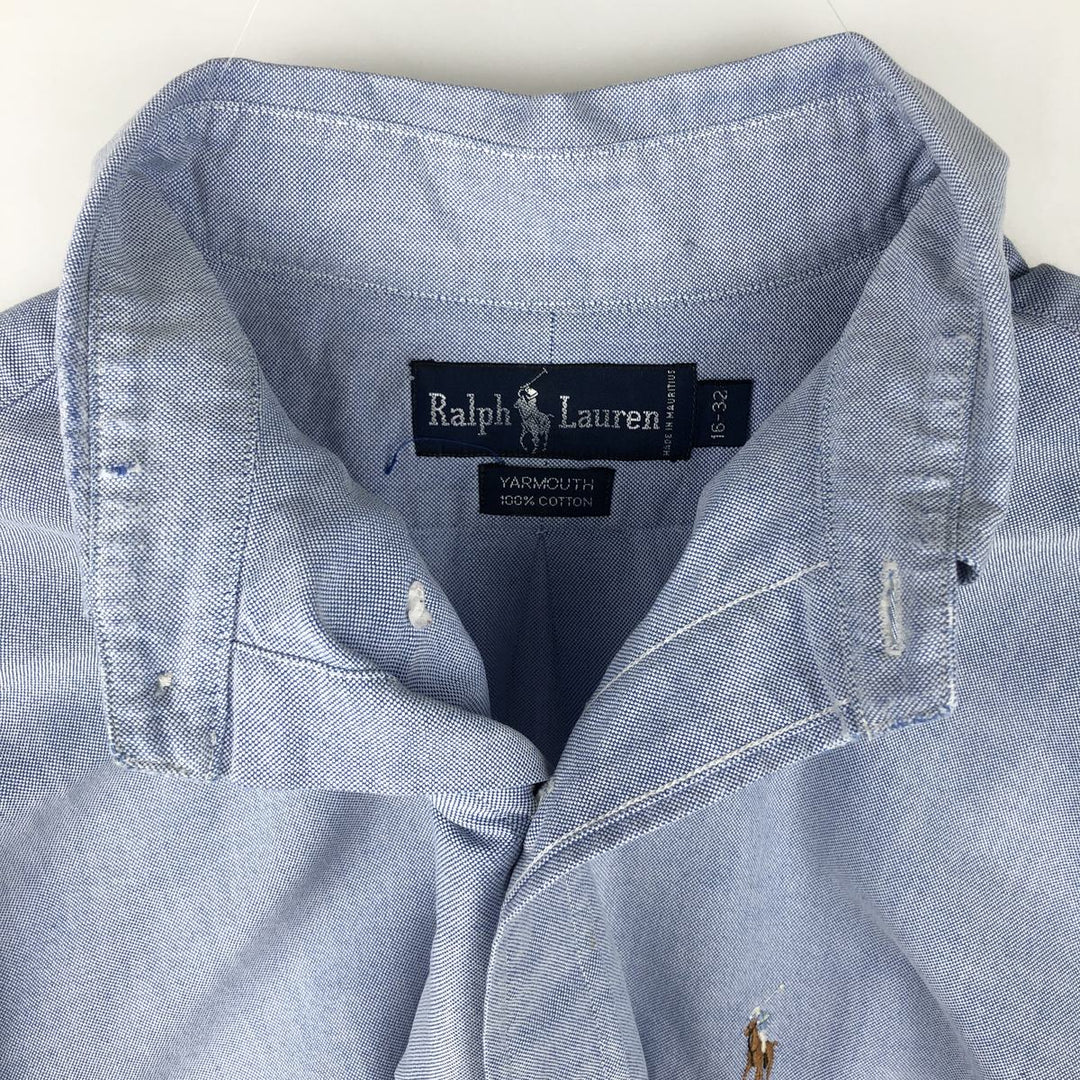 Ralph Lauren YARMOUTH long sleeve button down shirt, men's size L cotton Blue type light blue Vintage Second Hand