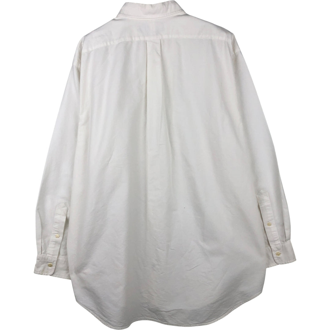 Ralph Lauren YARMOUTH long sleeve button down shirt, men's XL size cotton pale white type Vintage Second Hand