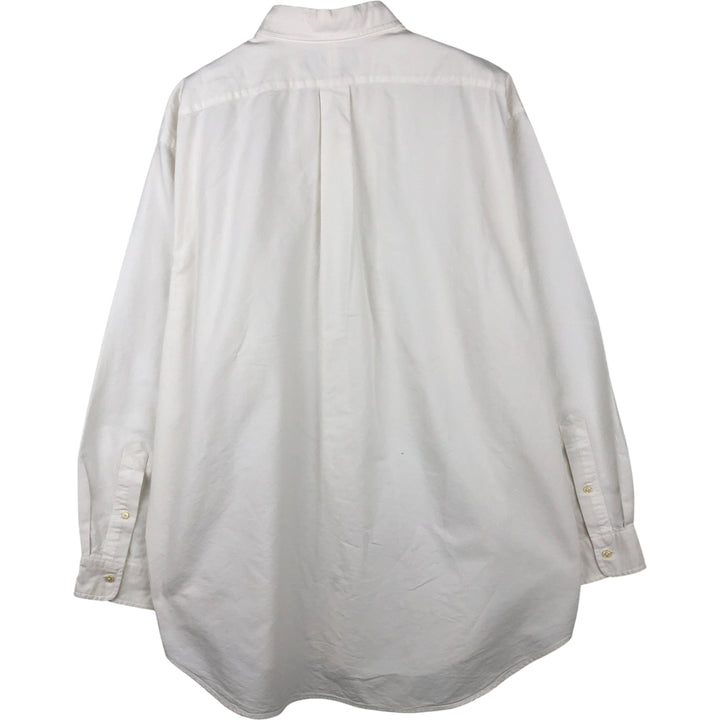 Ralph Lauren YARMOUTH long sleeve button down shirt, men's XL size cotton pale white type Vintage Second Hand