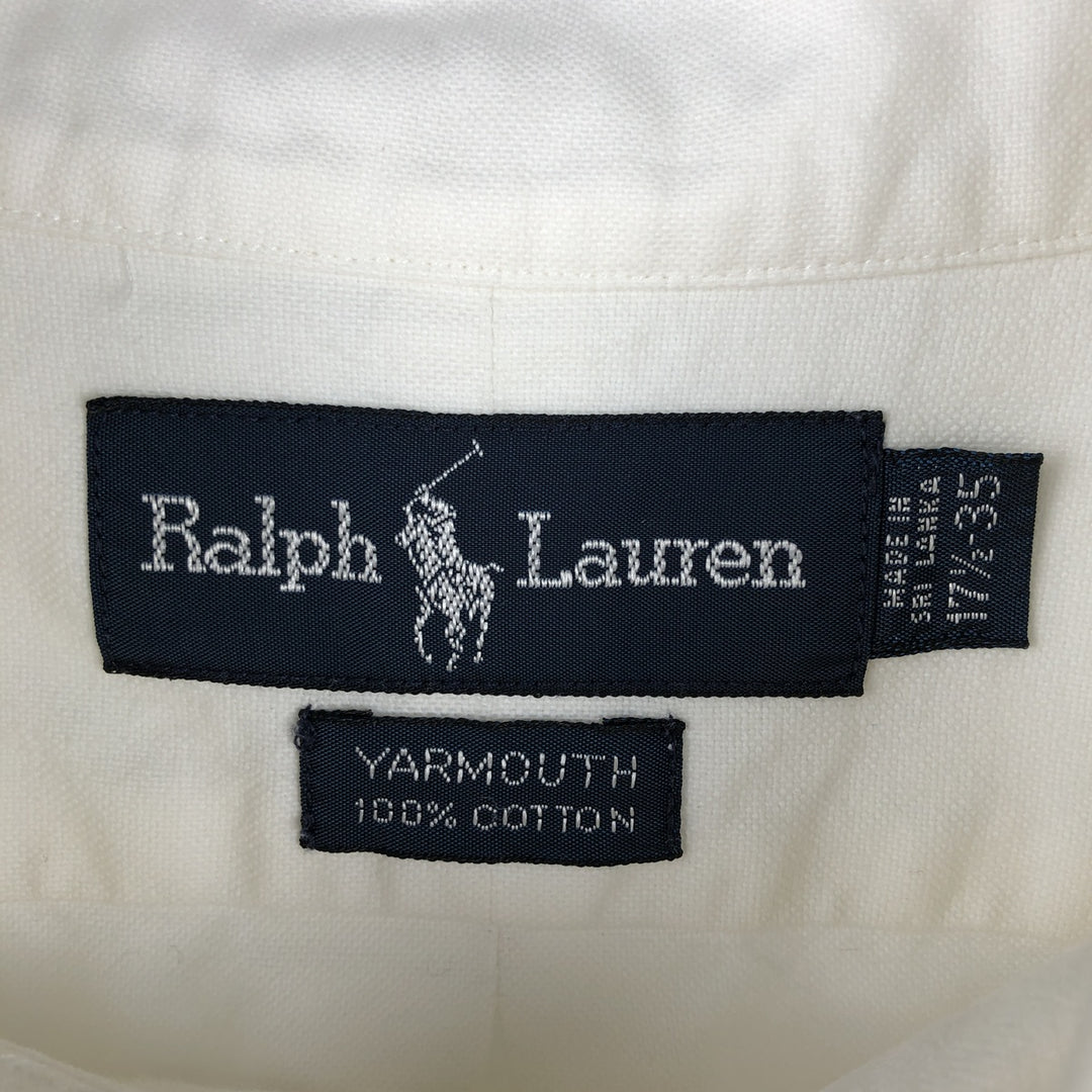 Ralph Lauren YARMOUTH long sleeve button down shirt, men's XL size cotton pale white type Vintage Second Hand