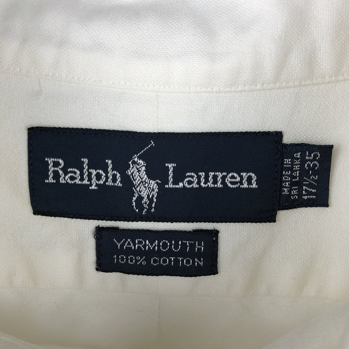 Ralph Lauren YARMOUTH long sleeve button down shirt, men's XL size cotton pale white type Vintage Second Hand