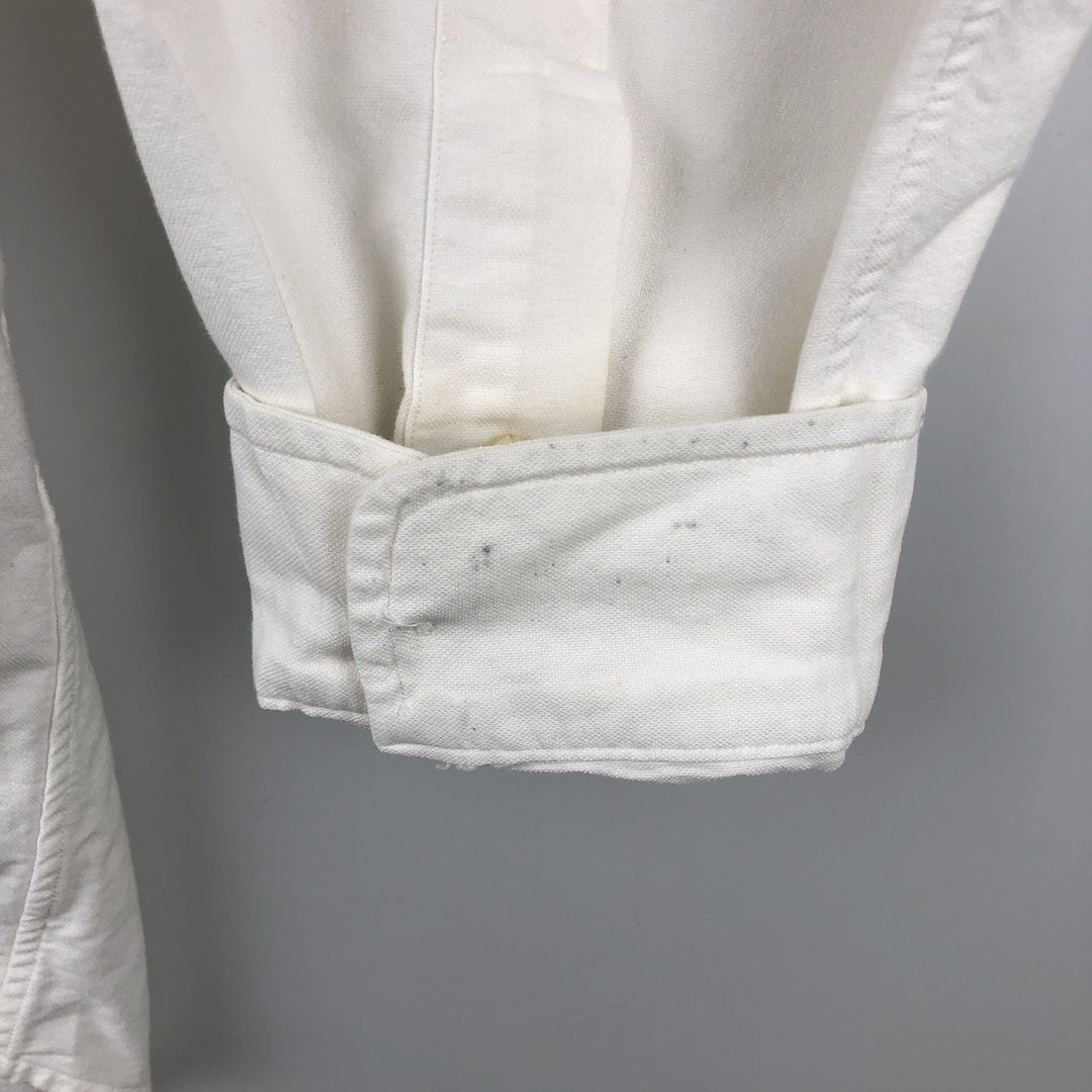 Ralph Lauren YARMOUTH long sleeve button down shirt, men's XL size cotton pale white type Vintage Second Hand