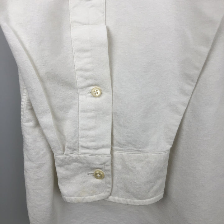 Ralph Lauren YARMOUTH long sleeve button down shirt, men's XL size cotton pale white type Vintage Second Hand