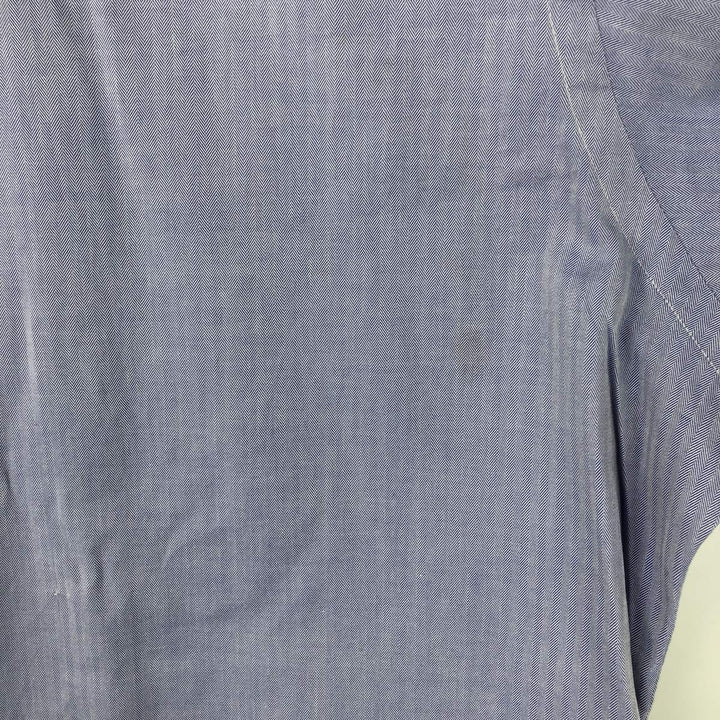 Ralph Lauren POLO by Ralph Lauren ANDREW herringbone long-sleeved cotton shirt, men's size L cotton Blue type light blue Vintage Second Hand