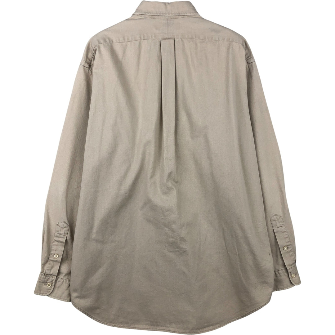 Ralph Lauren long sleeve button down shirt, men's size L cotton Beige type Vintage Second Hand