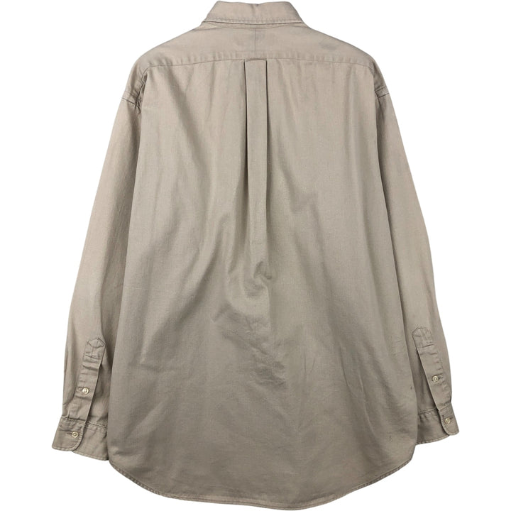 Ralph Lauren long sleeve button down shirt, men's size L cotton Beige type Vintage Second Hand