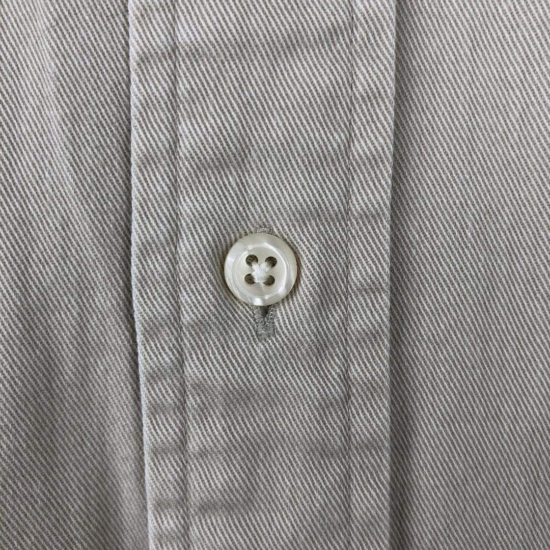 Ralph Lauren long sleeve button down shirt, men's size L cotton Beige type Vintage Second Hand