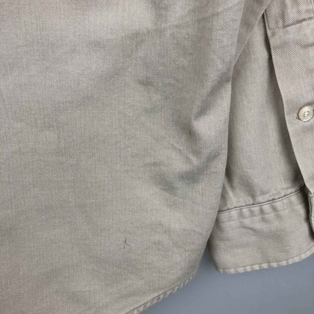 Ralph Lauren long sleeve button down shirt, men's size L cotton Beige type Vintage Second Hand