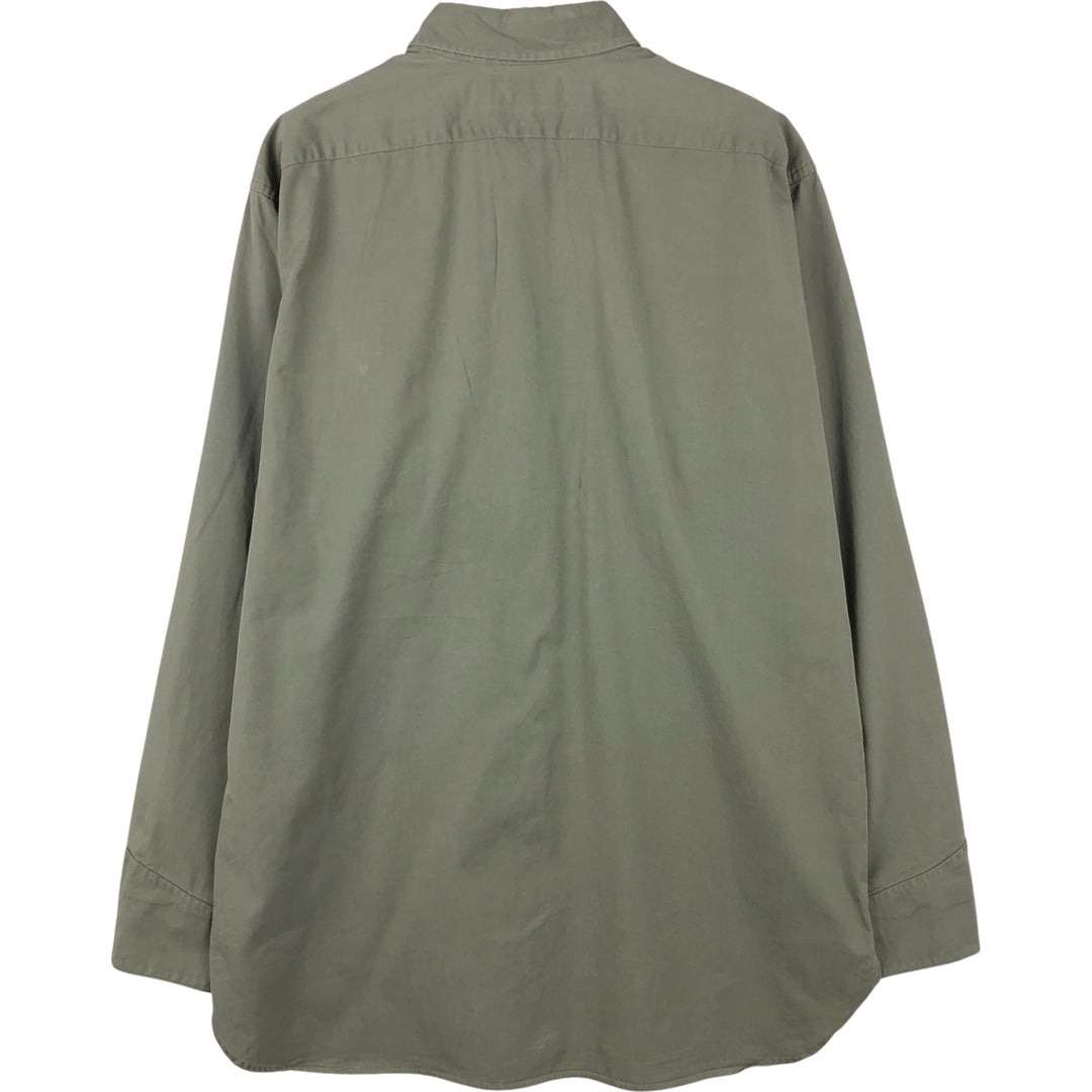 Ralph Lauren POLO by Ralph Lauren TOBIAS WORKSHIRT long-sleeved cotton shirt, men's size M cotton Khaki type Vintage Second Hand