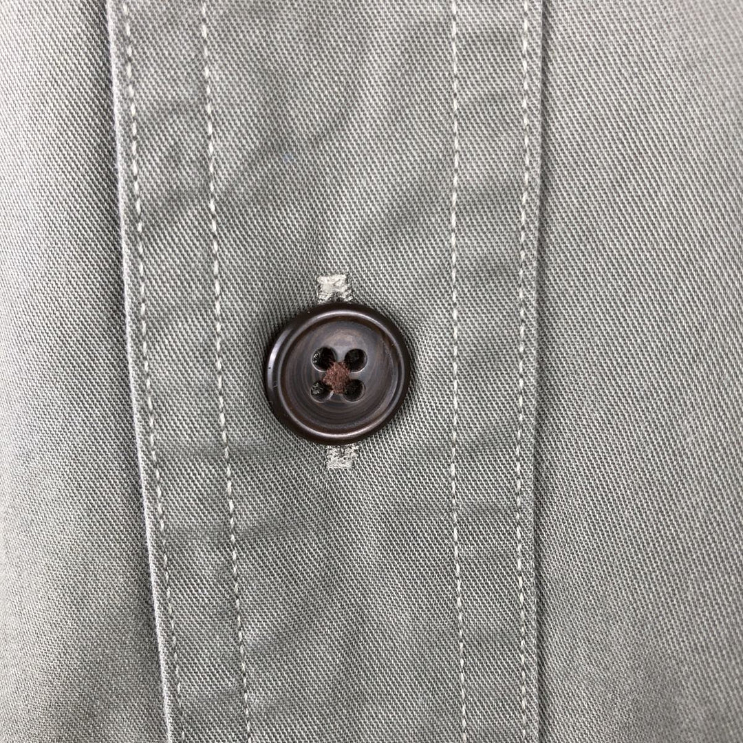 Ralph Lauren POLO by Ralph Lauren TOBIAS WORKSHIRT long-sleeved cotton shirt, men's size M cotton Khaki type Vintage Second Hand