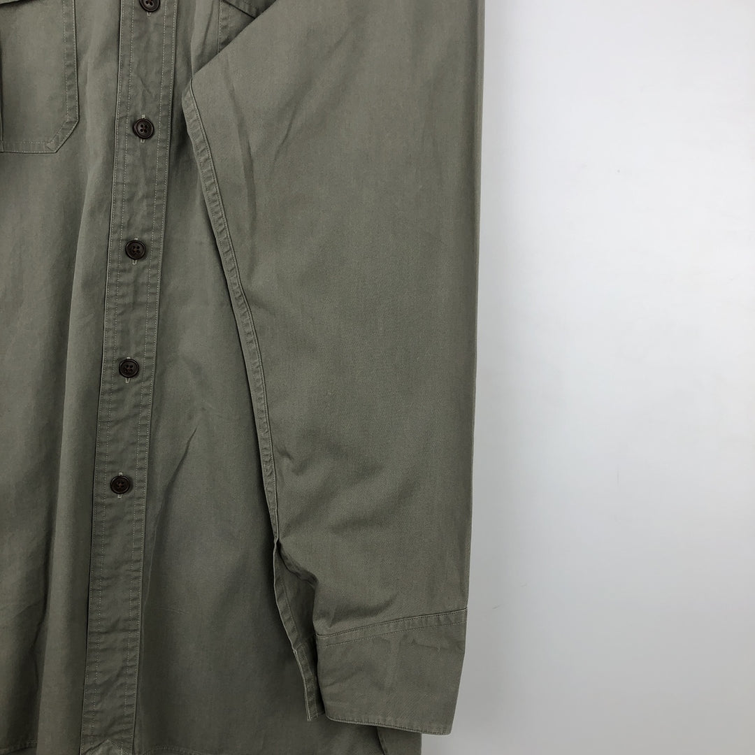 Ralph Lauren POLO by Ralph Lauren TOBIAS WORKSHIRT long-sleeved cotton shirt, men's size M cotton Khaki type Vintage Second Hand
