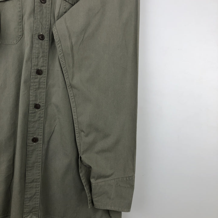 Ralph Lauren POLO by Ralph Lauren TOBIAS WORKSHIRT long-sleeved cotton shirt, men's size M cotton Khaki type Vintage Second Hand