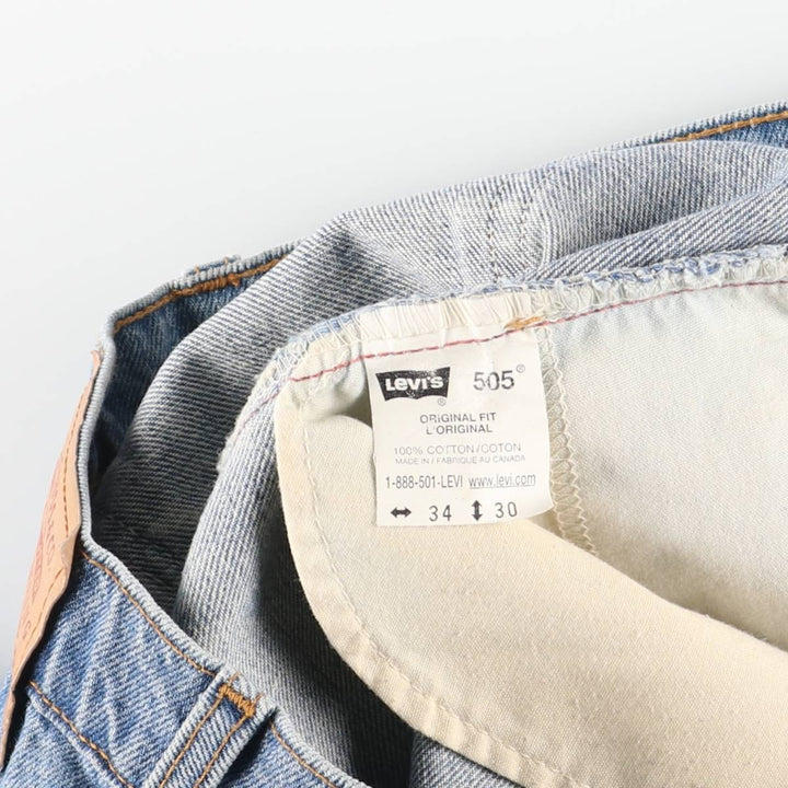 Levi's 505 Original Fit Tapered Denim Pants, Made in Canada, Men's Size 34 cotton blue type Vintage Second Hand