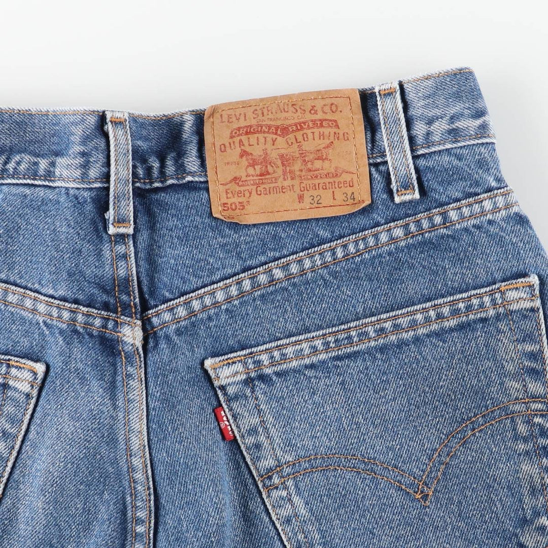 00'S Levi's 505 REGULAR FIT STRAIGHT LEG tapered denim pants for men, size w32 cotton blue type Vintage Second Hand