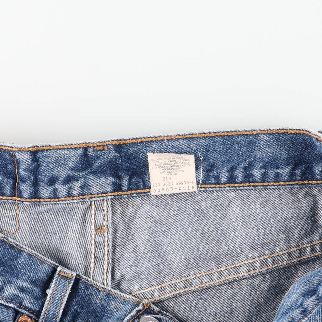 00'S Levi's 505 REGULAR FIT STRAIGHT LEG tapered denim pants for men, size w32 cotton blue type Vintage Second Hand