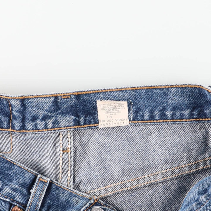 00'S Levi's 505 REGULAR FIT STRAIGHT LEG tapered denim pants for men, size w32 cotton blue type Vintage Second Hand