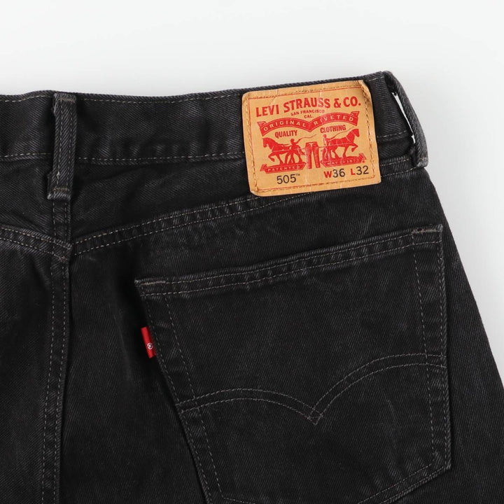 Levi's 505 Black Denim Tapered Denim Pants for Men, W36 cotton black type Vintage Second Hand