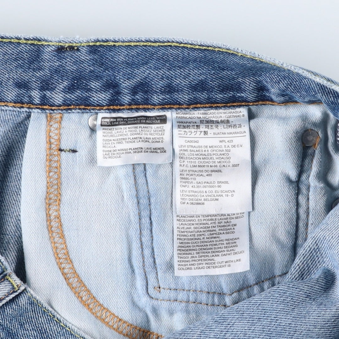 Levi's 505 tapered denim pants for men, size w36 cotton blue type Vintage Second Hand