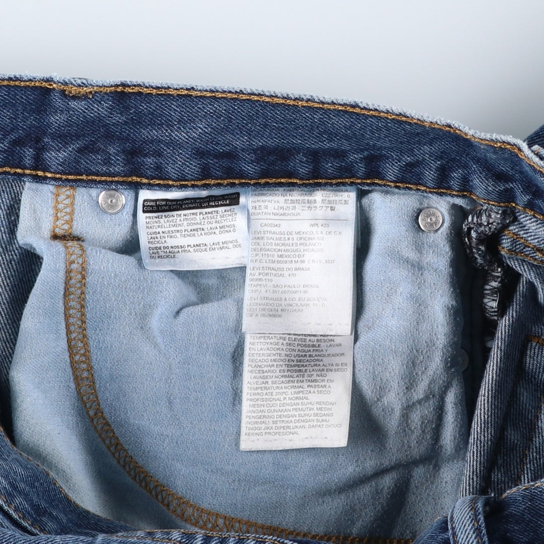 Levi's 505 tapered denim pants for men, size w36 cotton blue type Vintage Second Hand