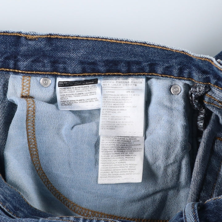 Levi's 505 tapered denim pants for men, size w36 cotton blue type Vintage Second Hand