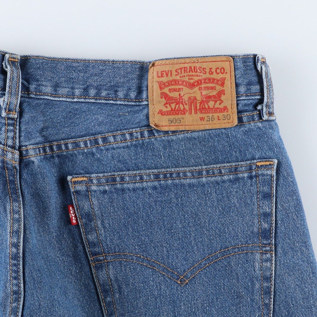 Levi's 505 tapered denim pants for men, size w37 cotton blue type Vintage Second Hand