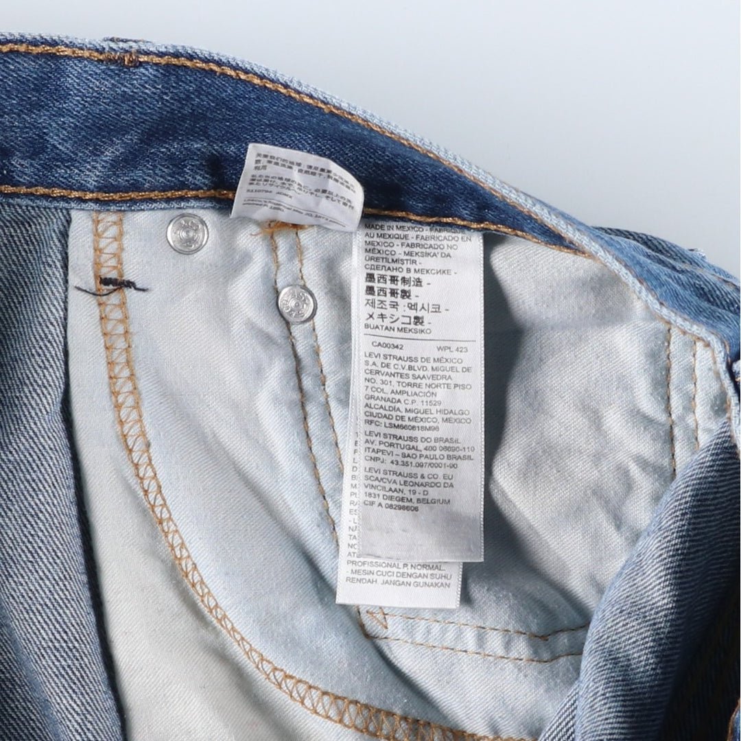 Levi's 505 tapered denim pants for men, size w37 cotton blue type Vintage Second Hand