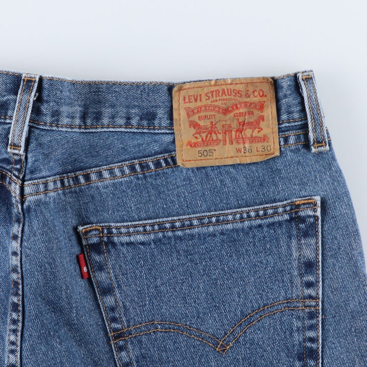 Levi's 505 tapered denim pants for men, size w37 cotton blue type Vintage Second Hand