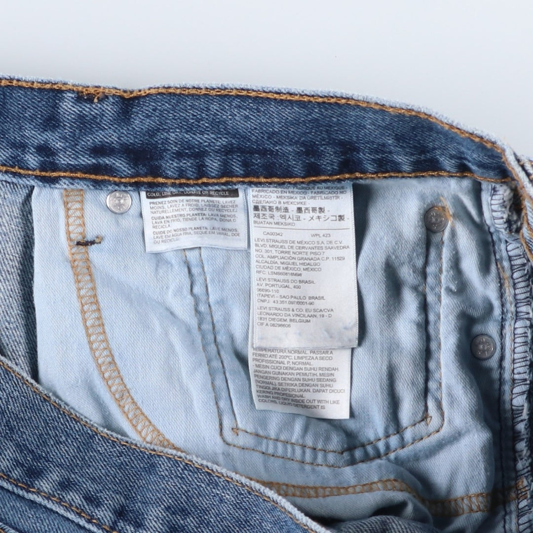 Levi's 505 tapered denim pants for men, size w37 cotton blue type Vintage Second Hand