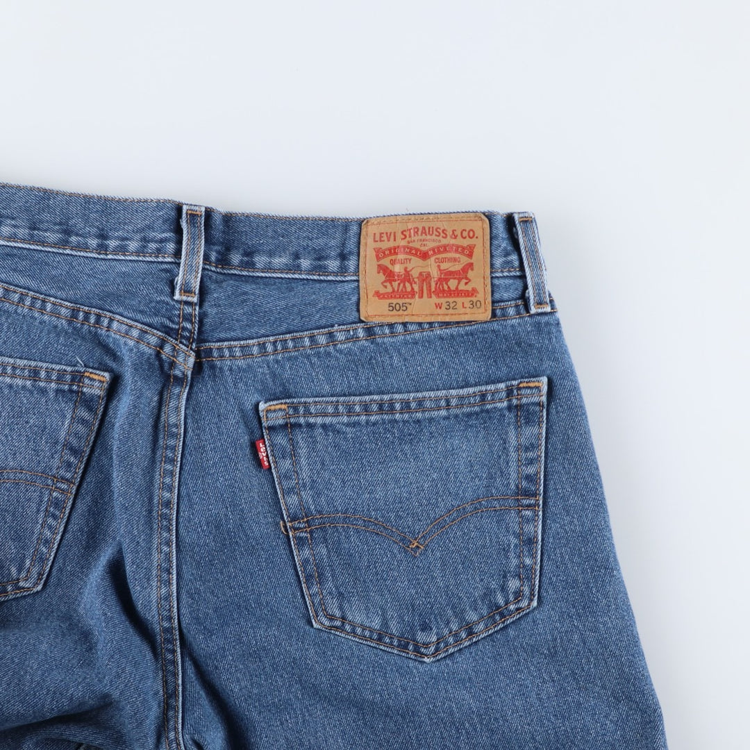 Levi's 505 tapered denim pants for men, size W33 cotton blue type Vintage Second Hand