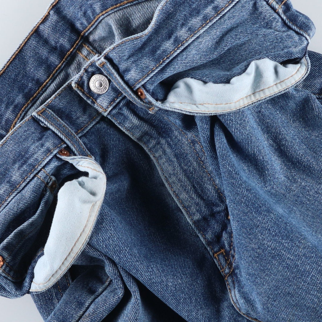 Levi's 505 tapered denim pants for men, size W33 cotton blue type Vintage Second Hand