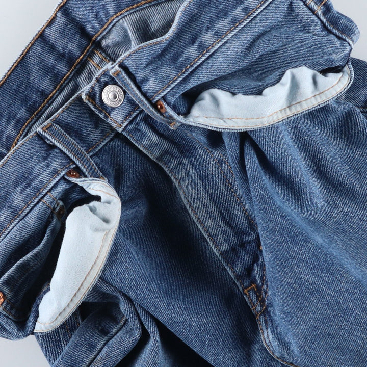 Levi's 505 tapered denim pants for men, size W33 cotton blue type Vintage Second Hand