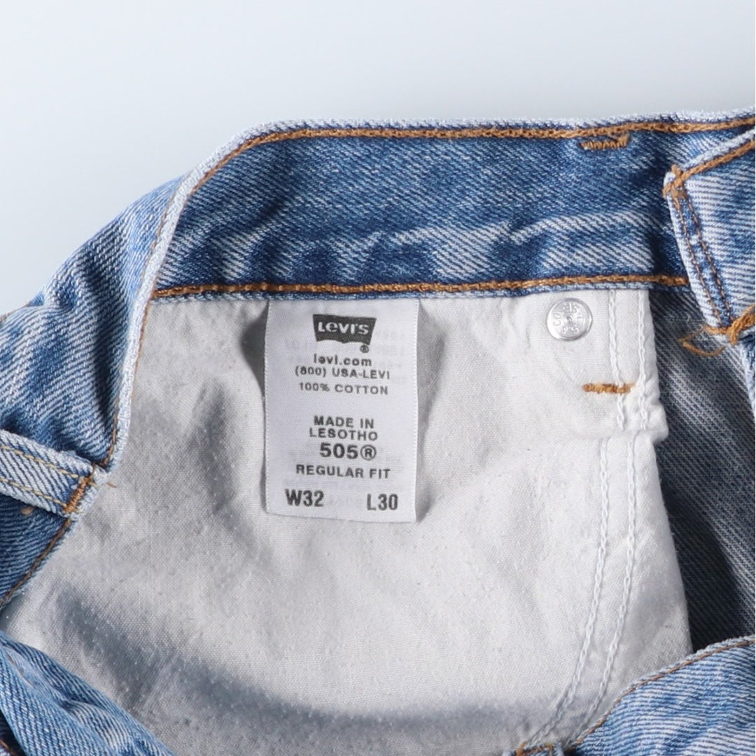 Levi's 505 REGULAR FIT tapered denim pants for men, size w32 cotton blue type Vintage Second Hand