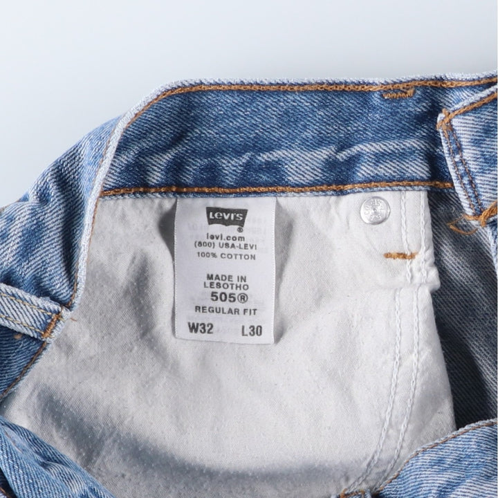 Levi's 505 REGULAR FIT tapered denim pants for men, size w32 cotton blue type Vintage Second Hand