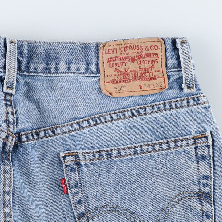 Levi's 505 REGULAR FIT tapered denim pants for men, size w33 cotton blue type Vintage Second Hand