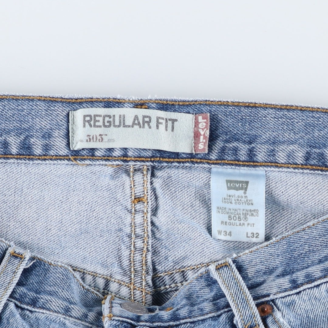 Levi's 505 REGULAR FIT tapered denim pants for men, size w33 cotton blue type Vintage Second Hand