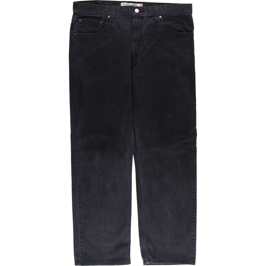 Levi's 505 REGULAR FIT black denim tapered denim pants for men, size w37 cotton black type Vintage Second Hand