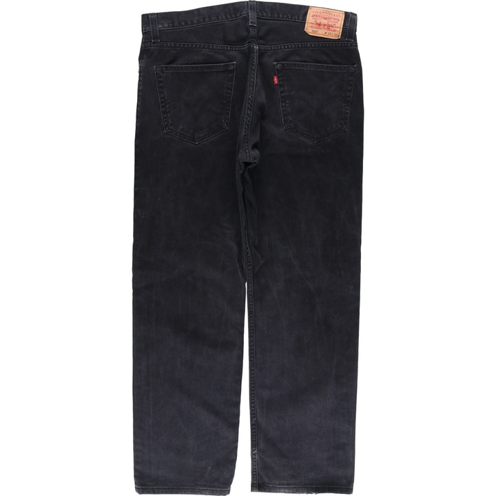 Levi's 505 REGULAR FIT black denim tapered denim pants for men, size w37 cotton black type Vintage Second Hand