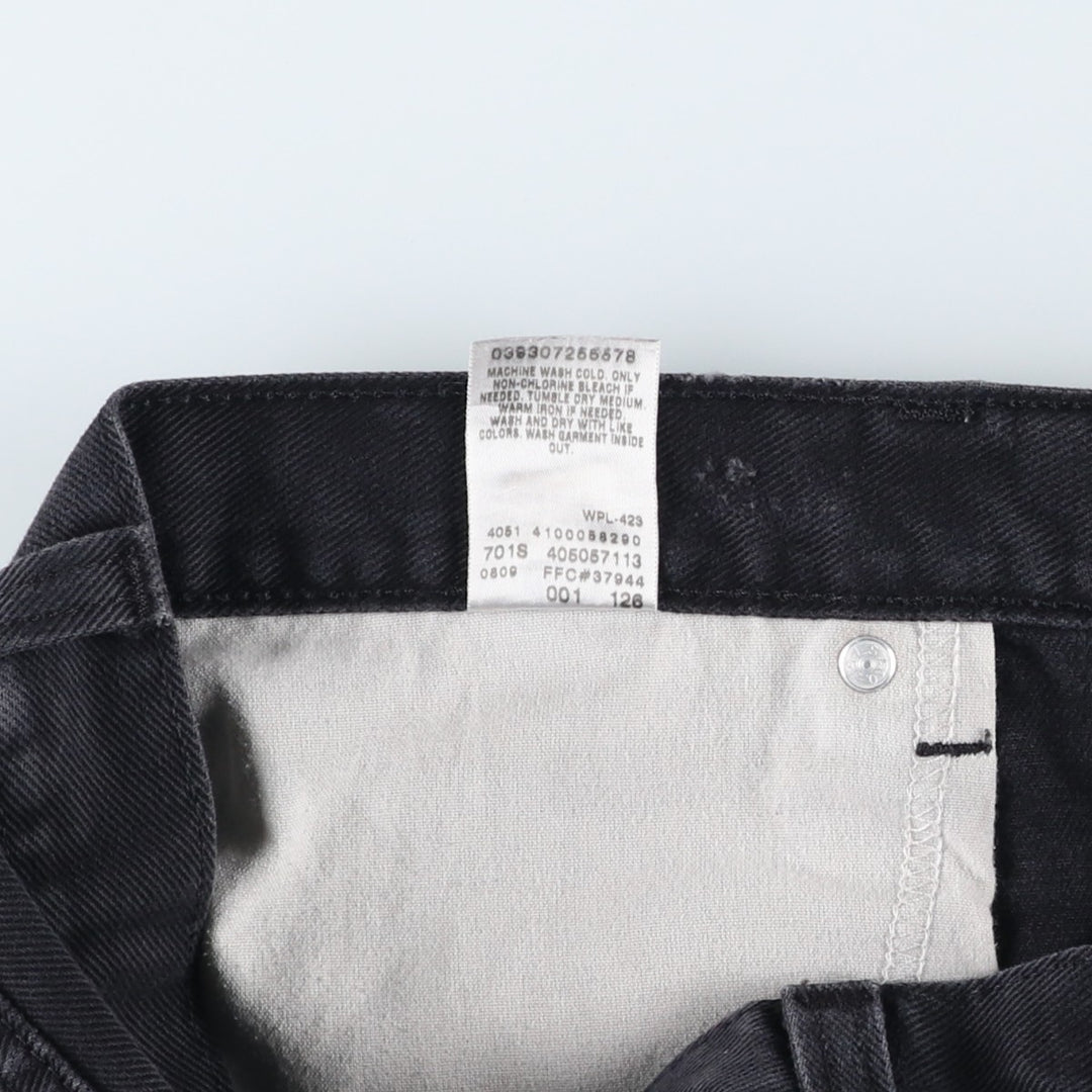 Levi's 505 REGULAR FIT black denim tapered denim pants for men, size w37 cotton black type Vintage Second Hand
