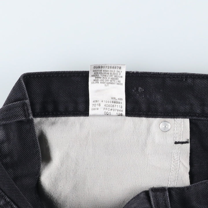 Levi's 505 REGULAR FIT black denim tapered denim pants for men, size w37 cotton black type Vintage Second Hand