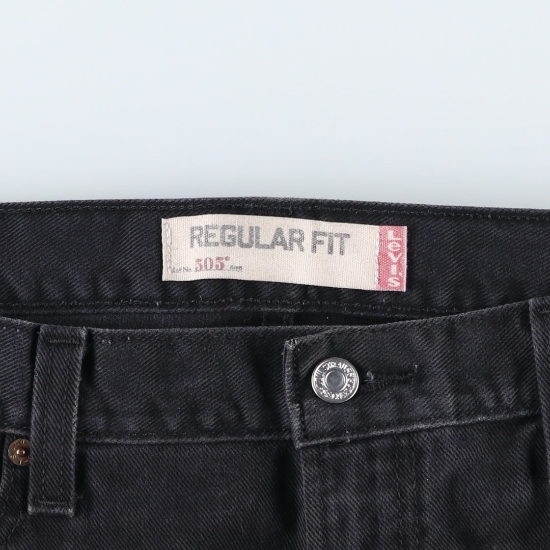 Levi's 505 REGULAR FIT black denim tapered denim pants for men, size w37 cotton black type Vintage Second Hand