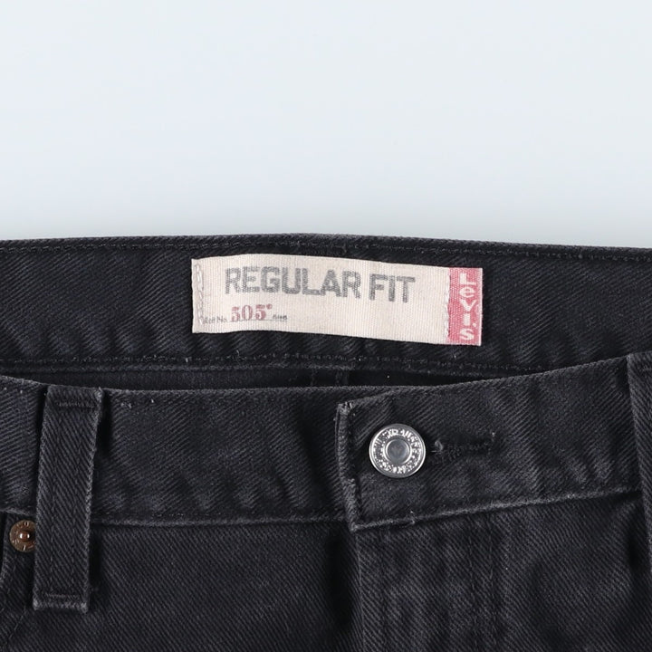 Levi's 505 REGULAR FIT black denim tapered denim pants for men, size w37 cotton black type Vintage Second Hand
