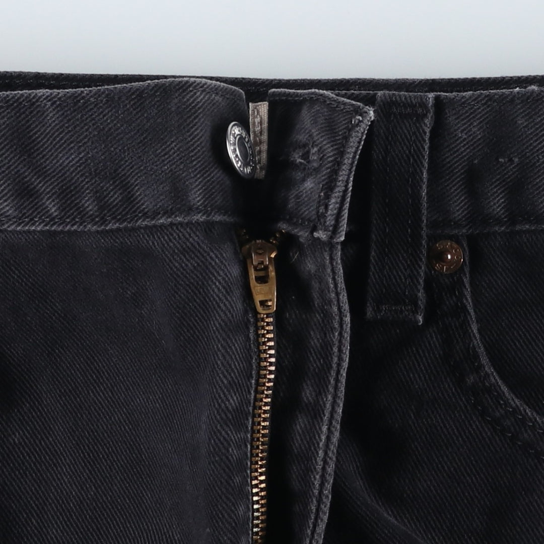 Levi's 505 REGULAR FIT black denim tapered denim pants for men, size w37 cotton black type Vintage Second Hand