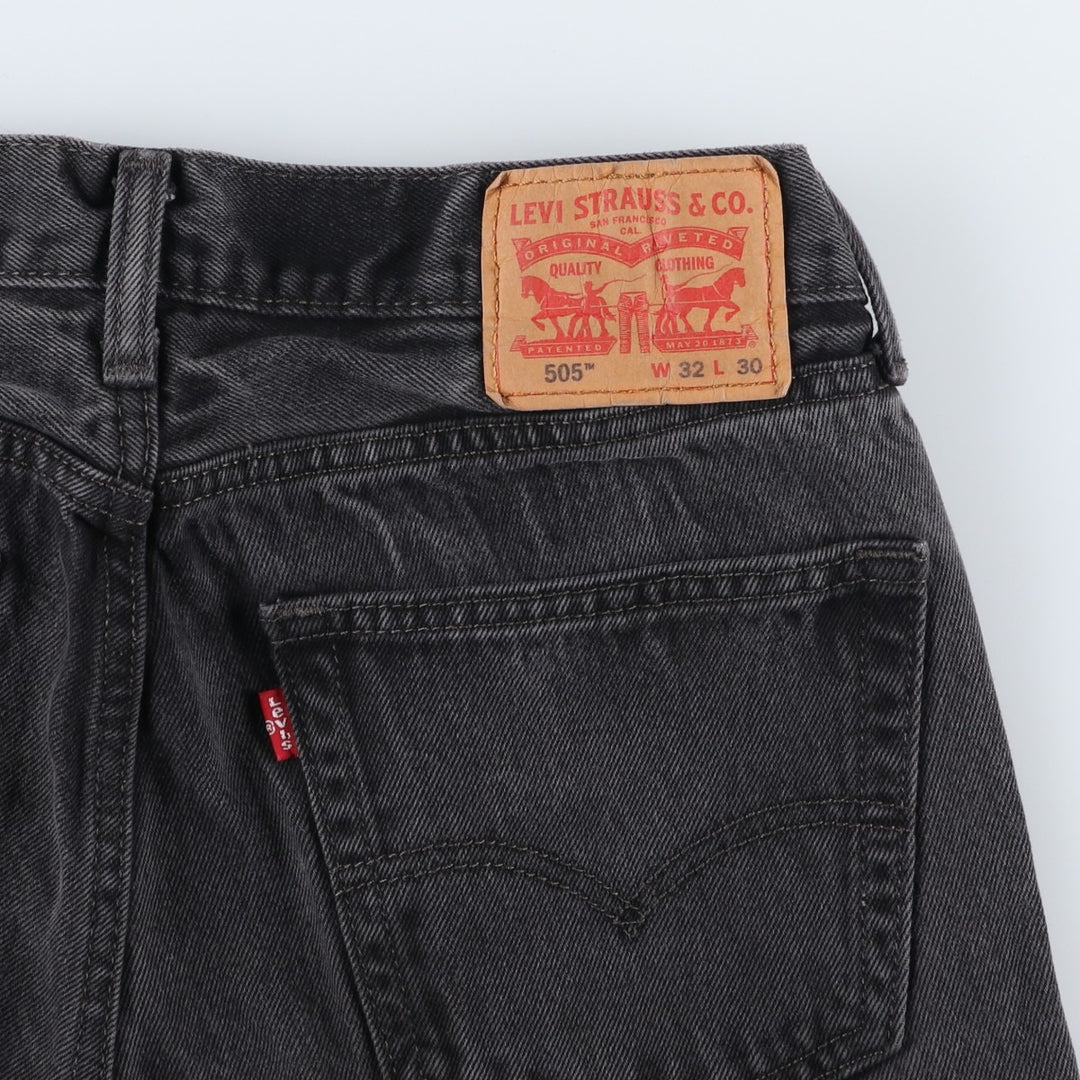 Levi's 505 Black Denim Tapered Denim Pants for Men, W32 equivalent cotton black type Vintage Second Hand